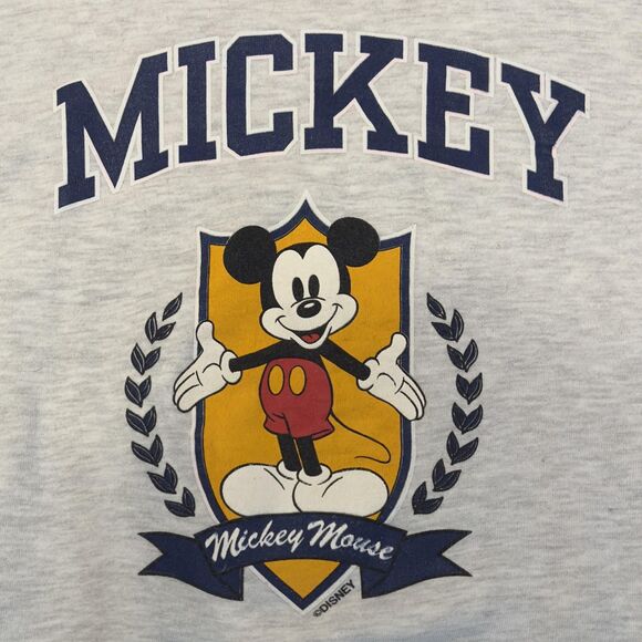 Disney Mickey Mouse Sweatshirt Gray Crewneck Adult Large Graphic Pullover 90s - Picture 3 of 7